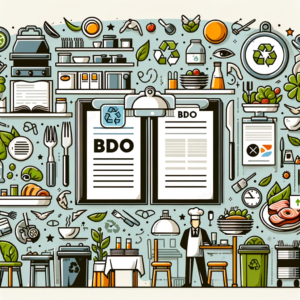 Biuro z dokumentami i kalkulatorem do obsługi BDO dla gastronomii - rozliczenia odpadu