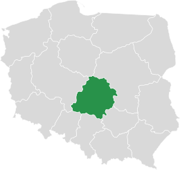 Wojewodztwo lodzkie polozone w centralnej czesci Polski z siedziba w Lodzi