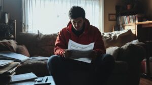 Biuro z dokumentami, kalkulatorem i notatkami dotyczące obowiązku rejestracji w BDO oraz kar za brak rejestracji