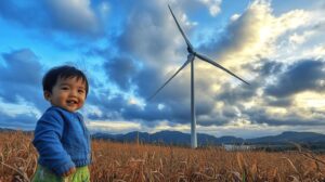 Biuro z dokumentami o Zielonym Ładzie, kalkulatorem i notatkami dotyczącymi transformacji energetycznej i inwestycji w Zielonym Ładzie