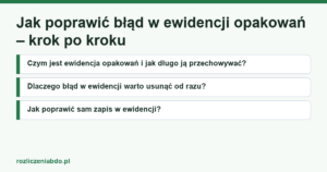 Karta artykułu: Jak poprawić błąd w ewidencji opakowań – krok po kroku