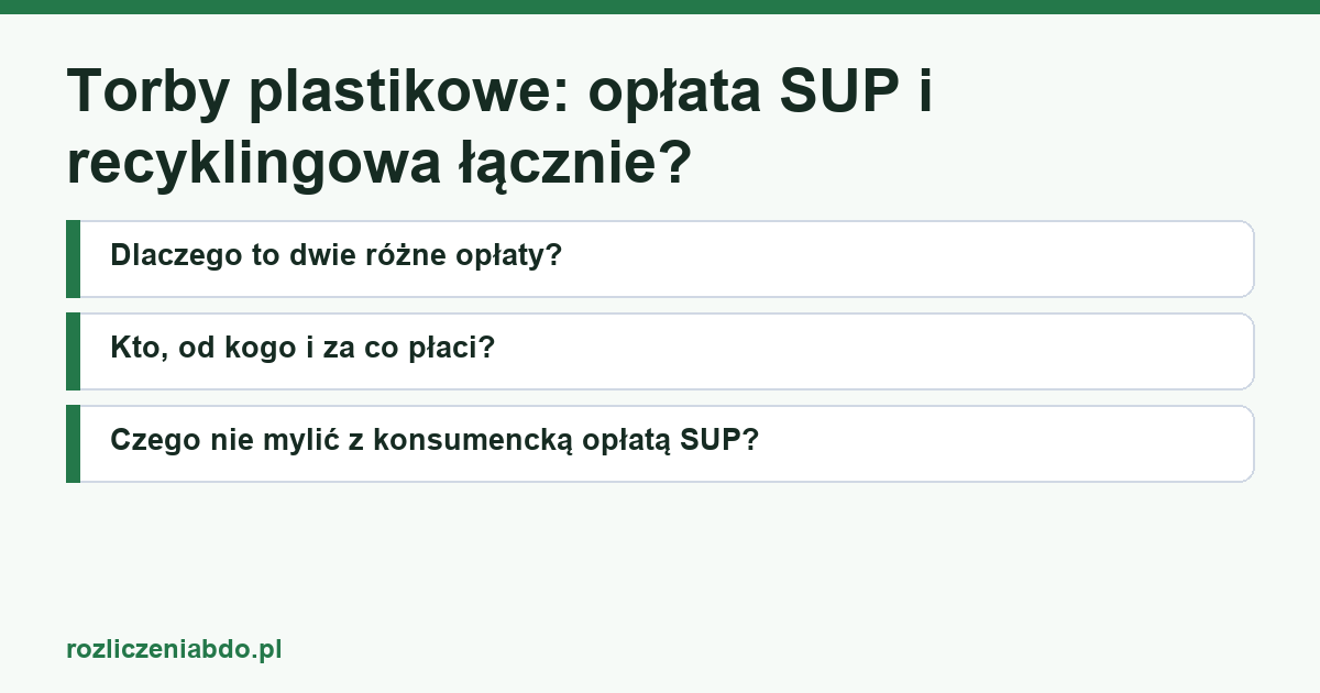 Karta artykułu: Torby plastikowe: opłata SUP i recyklingowa łącznie?
