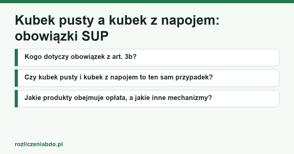Karta artykułu: Kubek pusty a kubek z napojem: obowiązki SUP