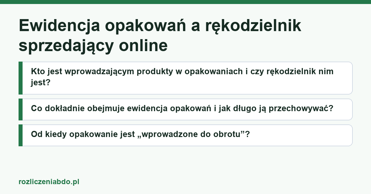 Karta artykułu: Ewidencja opakowań a rękodzielnik sprzedający online