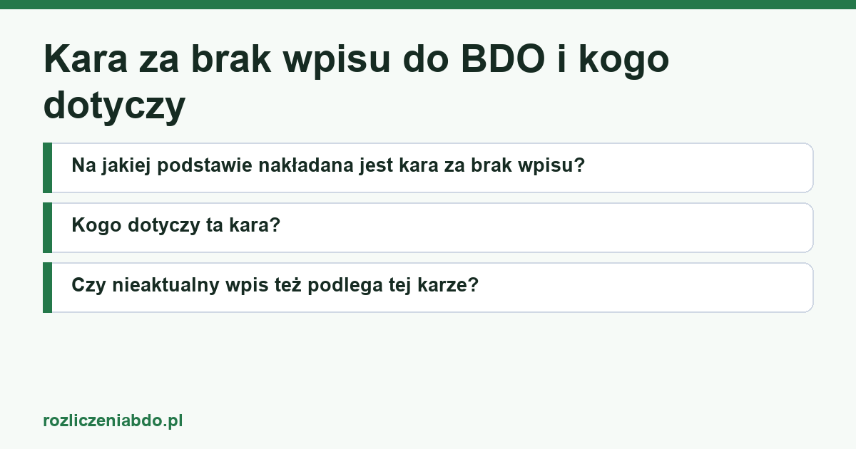 Karta artykułu: Kara za brak wpisu do BDO i kogo dotyczy