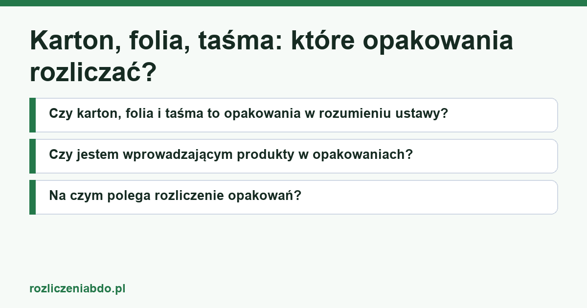Karta artykułu: Karton, folia, taśma: które opakowania rozliczać?