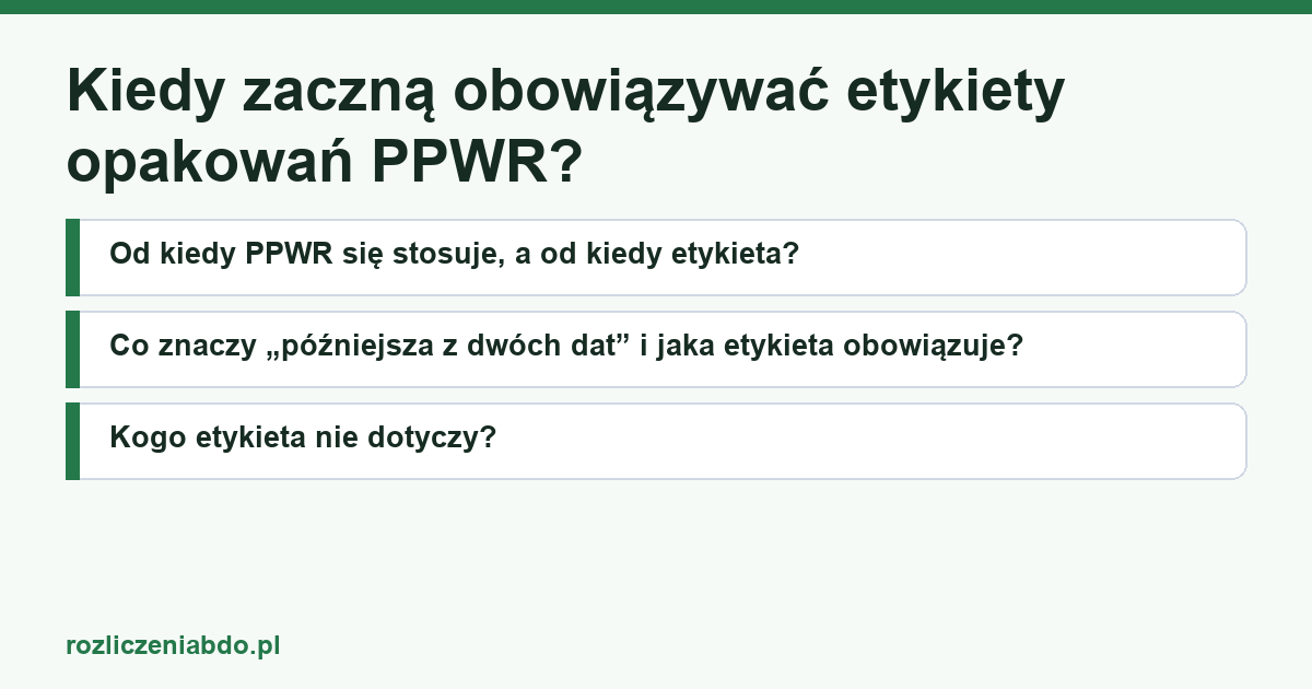 Karta artykułu: Kiedy zaczną obowiązywać etykiety opakowań PPWR?
