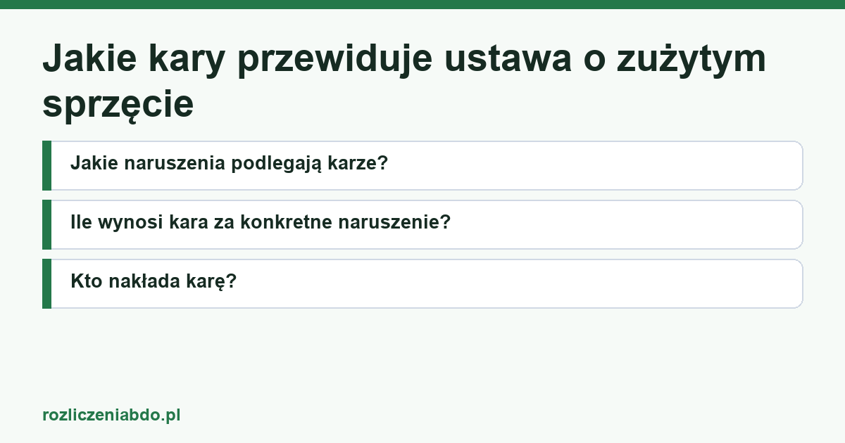 Karta artykułu: Jakie kary przewiduje ustawa o zużytym sprzęcie