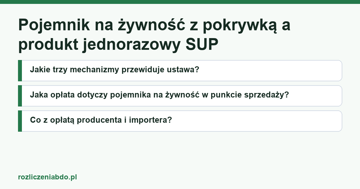 Karta artykułu: Pojemnik na żywność z pokrywką a produkt jednorazowy SUP