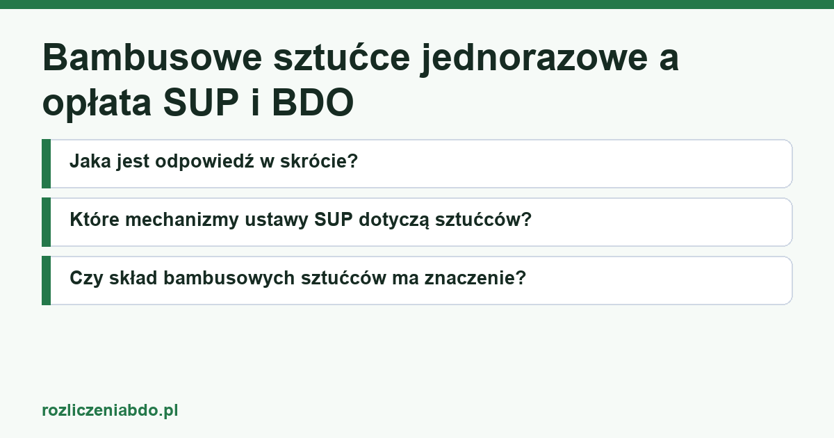 Karta artykułu: Bambusowe sztućce jednorazowe a opłata SUP i BDO