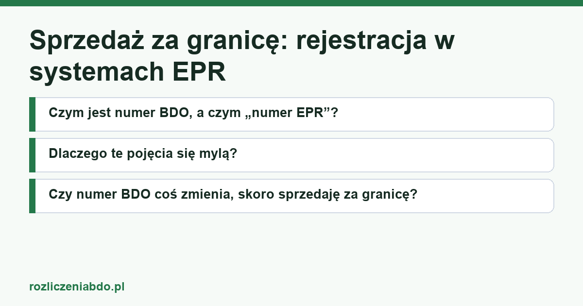 Karta artykułu: Sprzedaż za granicę: rejestracja w systemach EPR