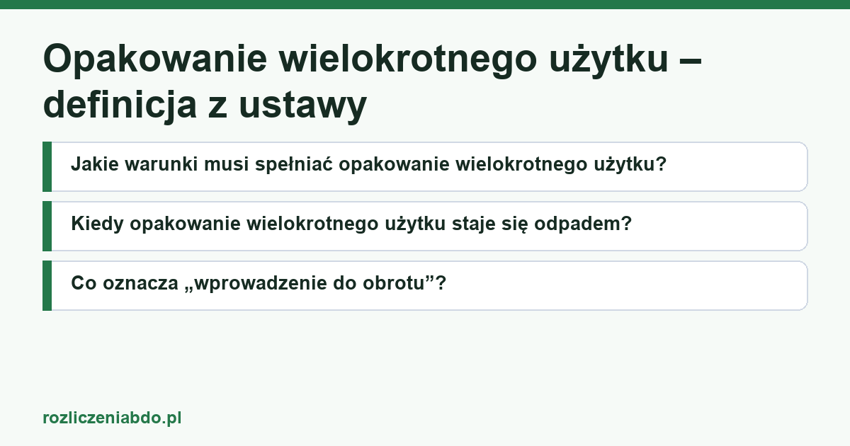 Karta artykułu: Opakowanie wielokrotnego użytku – definicja z ustawy