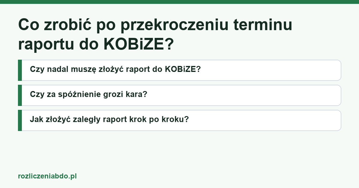 Karta artykułu: Co zrobić po przekroczeniu terminu raportu do KOBiZE?