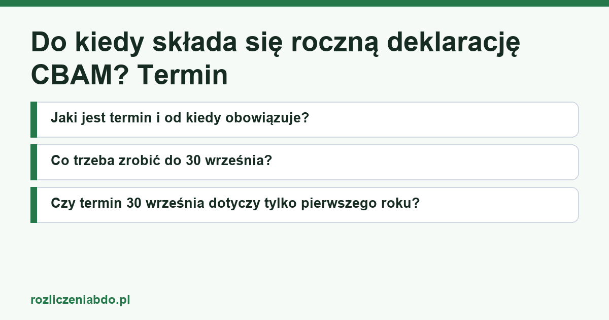 Karta artykułu: Do kiedy składa się roczną deklarację CBAM? Termin