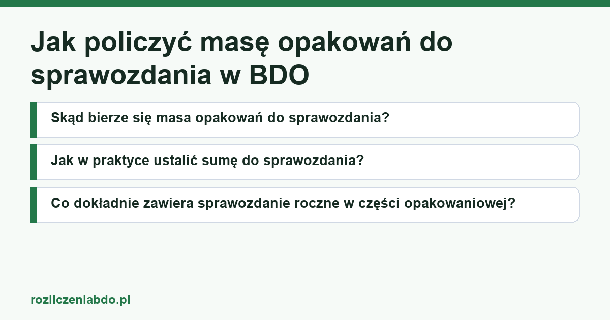 Karta artykułu: Jak policzyć masę opakowań do sprawozdania w BDO