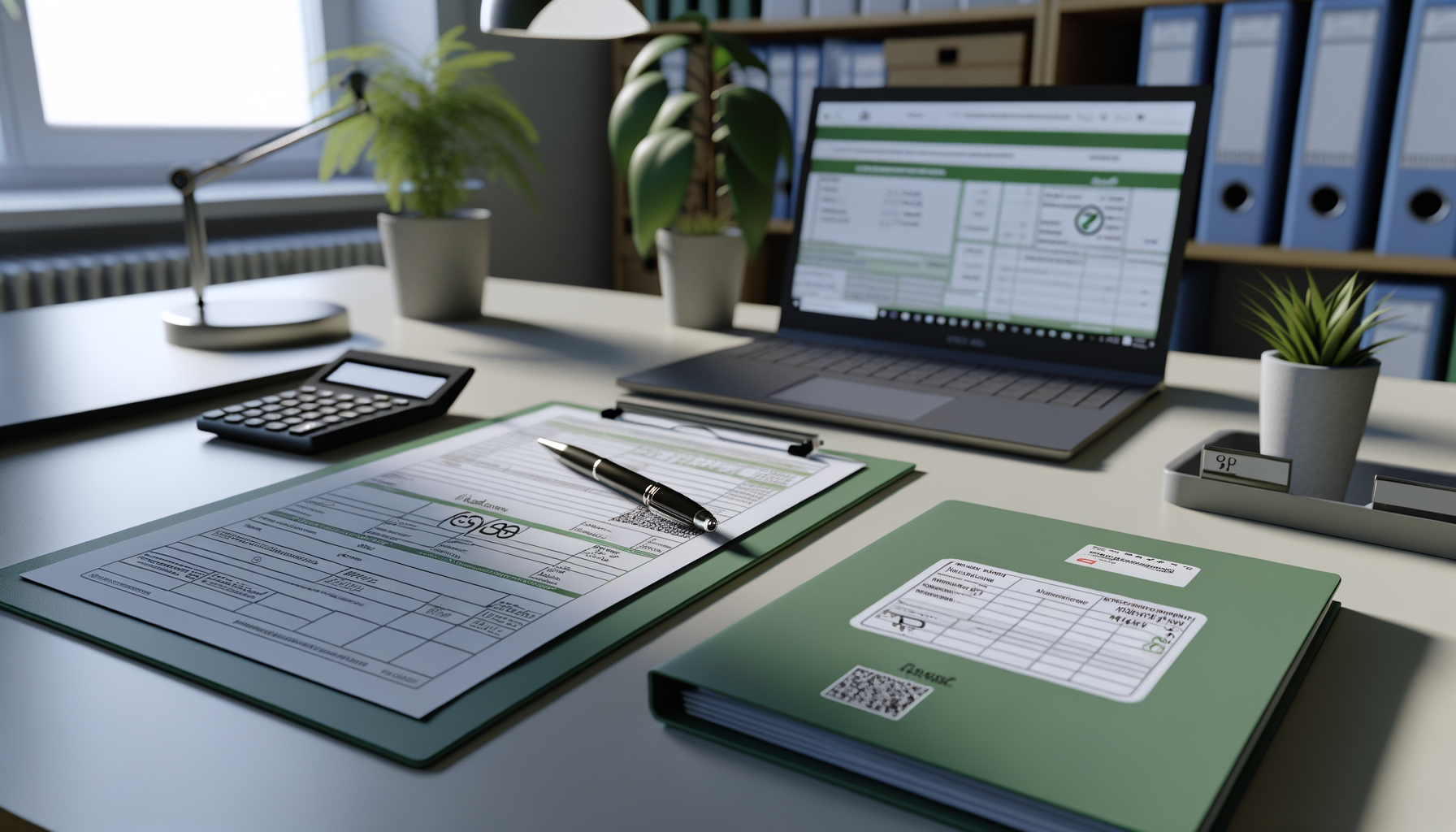 Obsługa BDO producent wytwórca – dokumenty ewidencji odpadów i laptop z formularzem na biurku